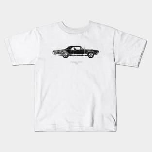 Pontiac GTO convertible 1967 - Black and White Watercolor Kids T-Shirt